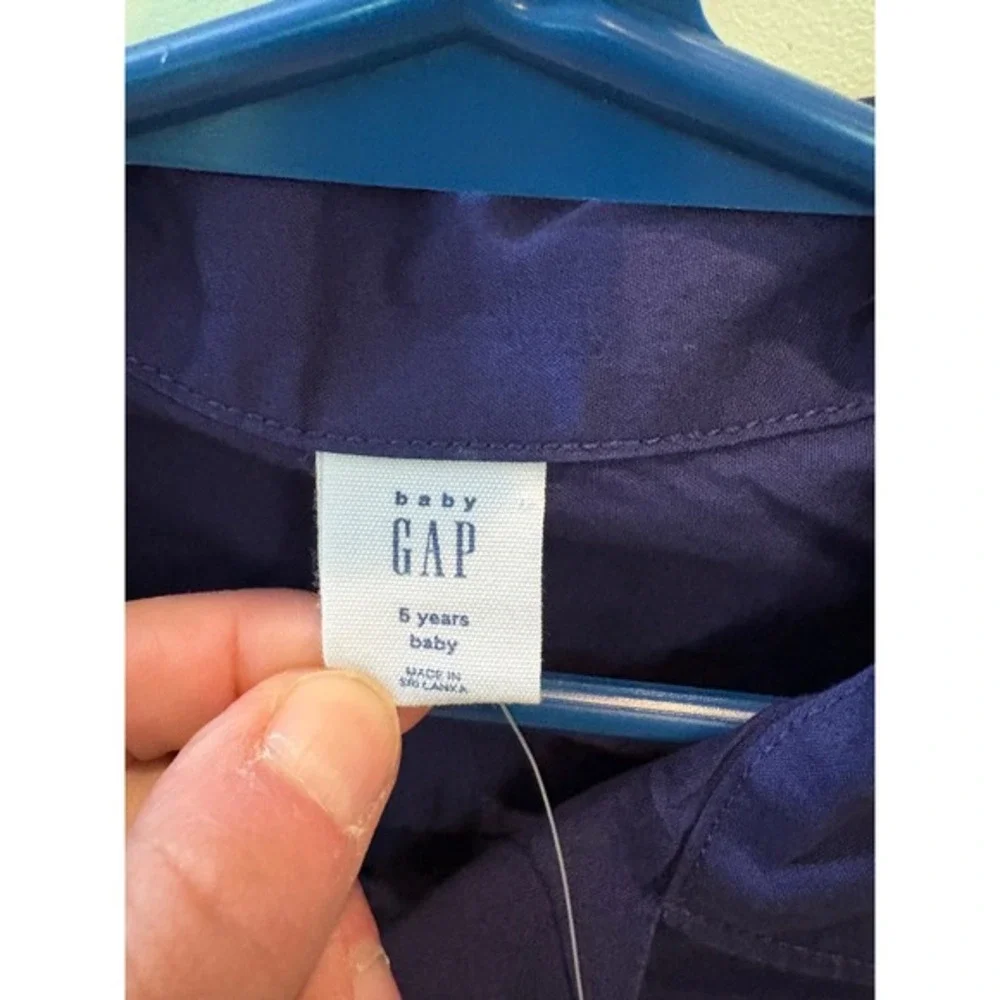Bew Baby Gap Navy Blue Button Down Shirt Bear Applique Size 5‎ Years $40